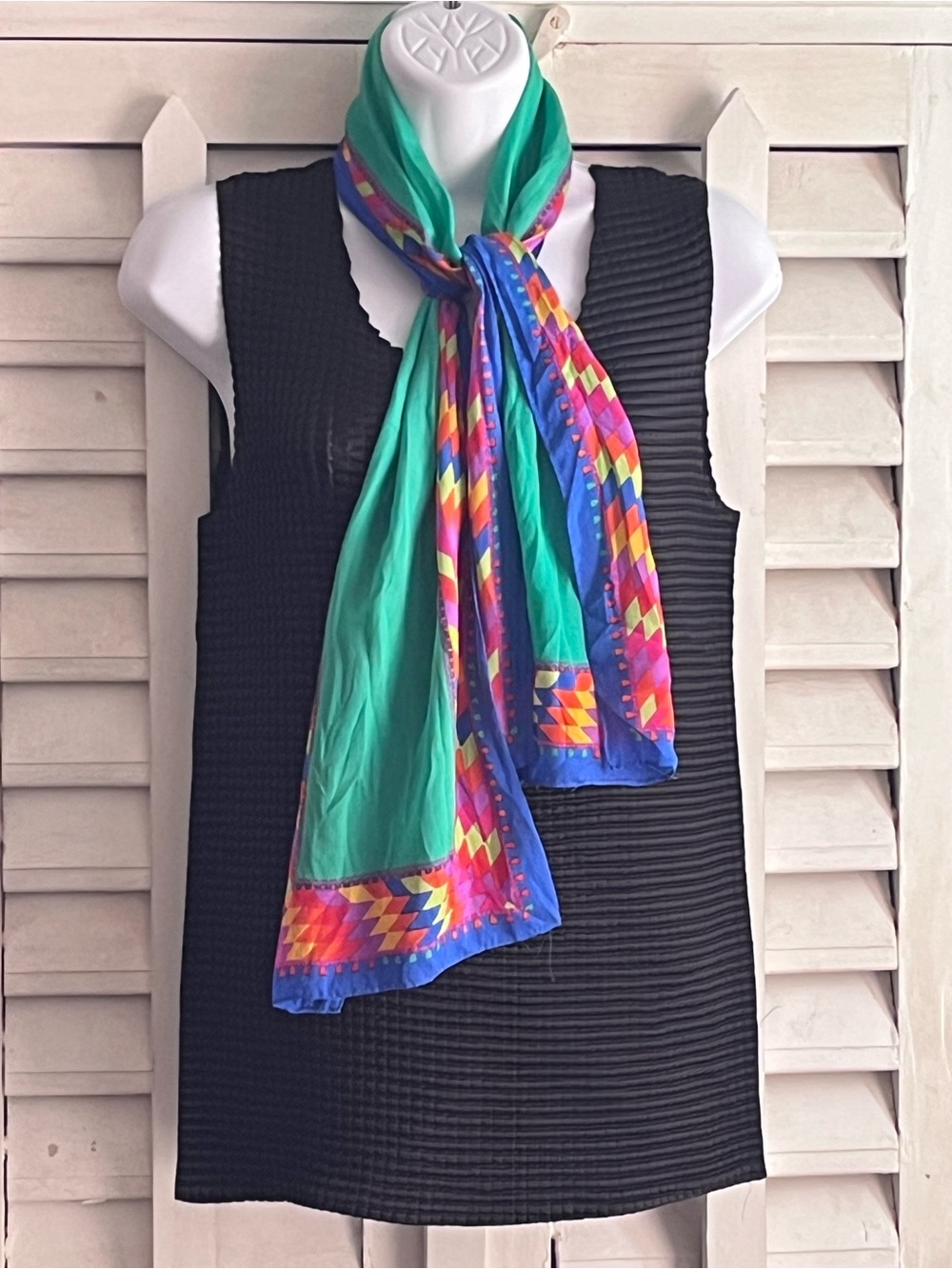Liz Claiborne Vibrant Geometric Print Lightweight Scarf
